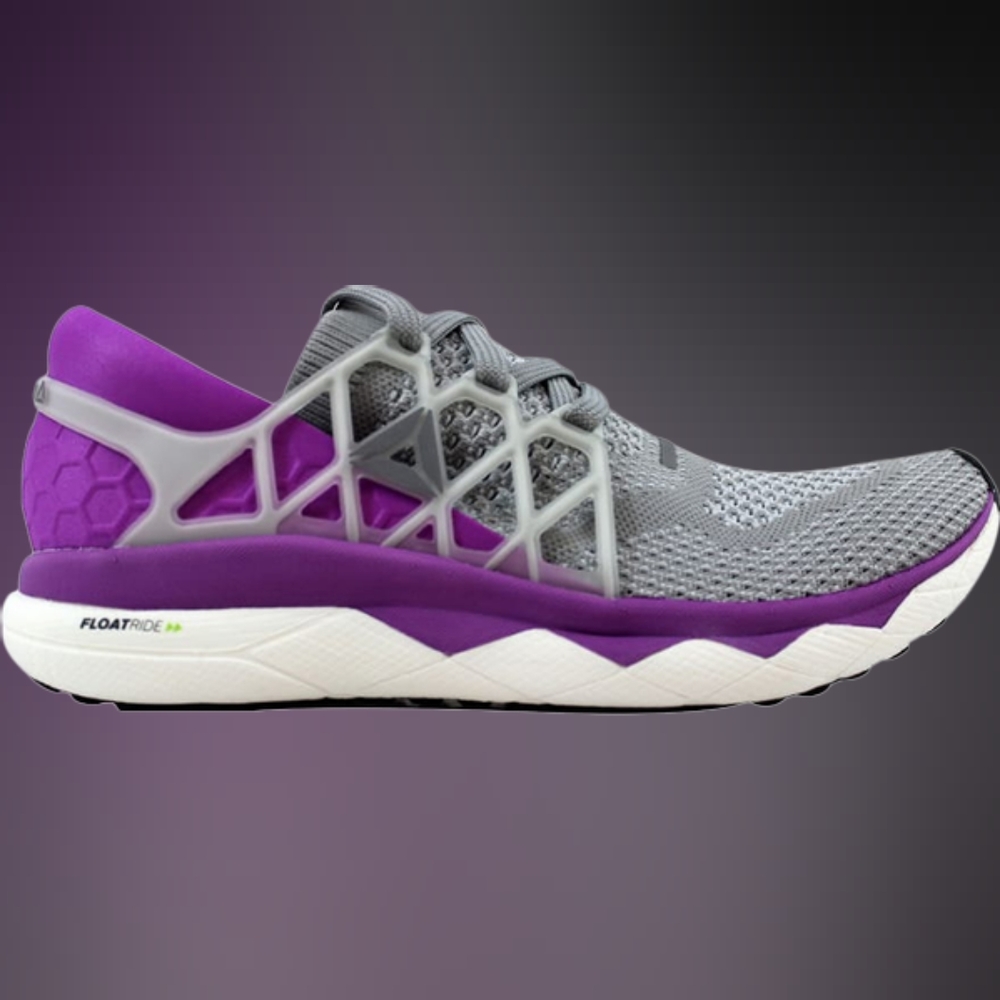NWOB Reebok Women's Floatride Run Ultraknit Grey Violet White Sneakers Size 8.5